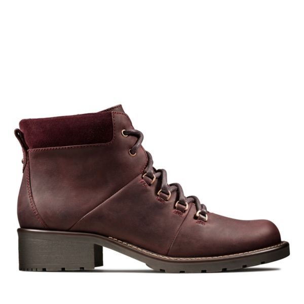 Clarks Womens Orinoco Demi Lace Up Boots Burgundy | CA-429876